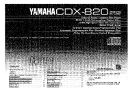 Yamaha CDX-820 - Owners Manual
